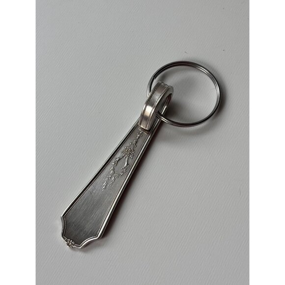 Handmade Monogram “N” Keychain Silver Plated Antique Spoon Silverware - Picture 5 of 6